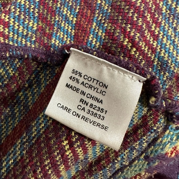 Shu-Shu Women's Multicolored Button Tie Waist Western Knit Jacket - Picture 11 of 12